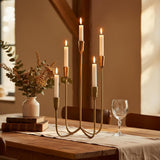 Candelabra for 5 Taper Candles – Hand-Forged Candle Holder with Elegant Vintage Finish – Decorative Centerpiece for
