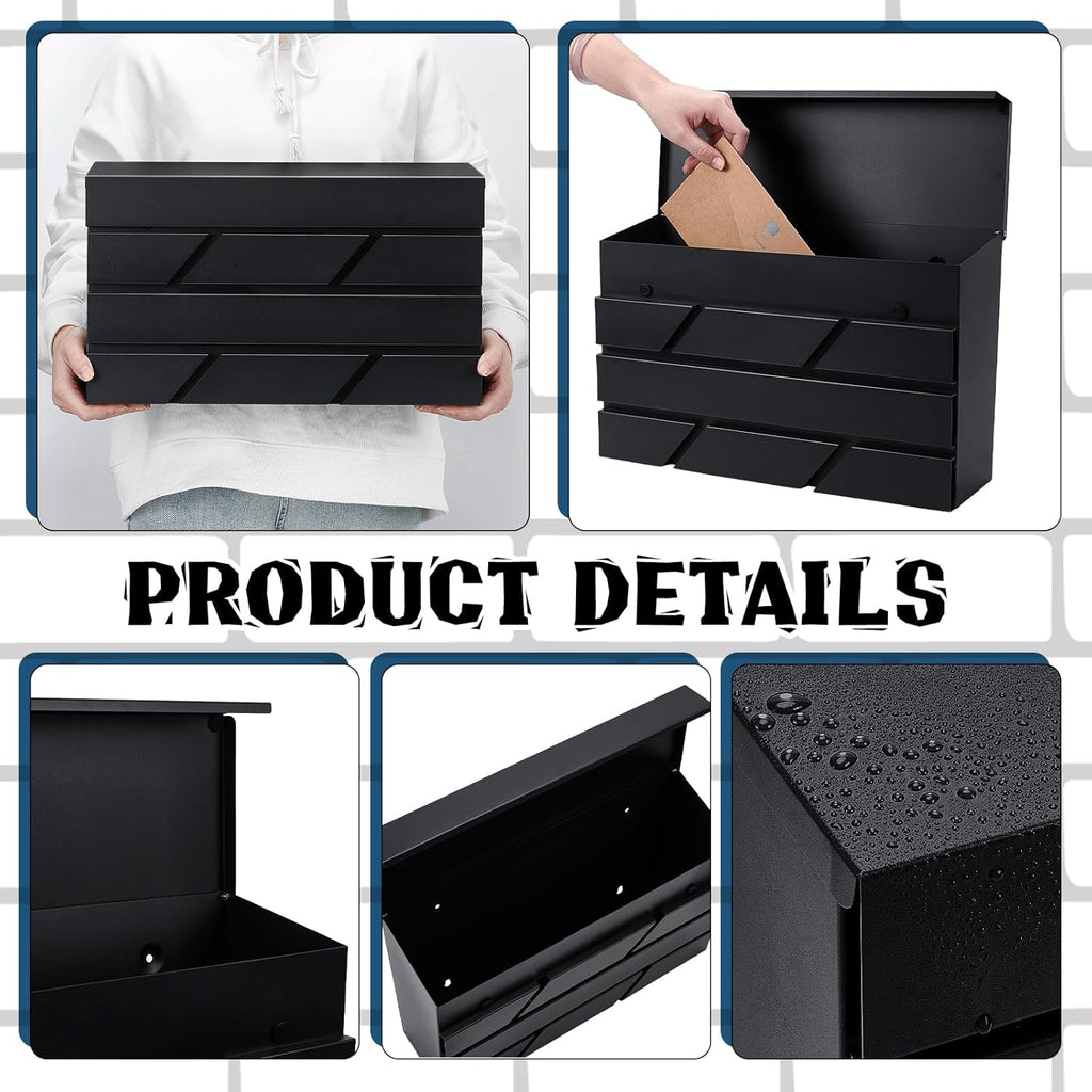 Wall Mount Mailbox Outside, Large Capacity Modern Mailbox Drop Box
