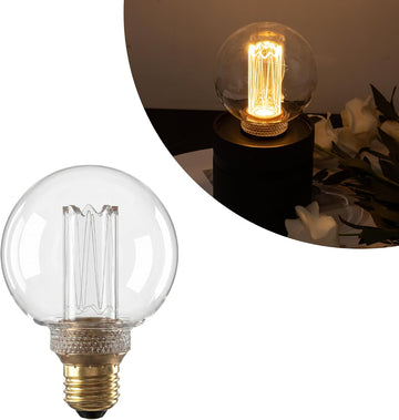 Edison Light Bulb Dimmable E26 LED Vintage Round Low Lumen Amber G80