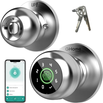 Fingerprint Door Lock, 4 in 1 Smart Fingerprint Door Knob with Keypad, App Control, Auto Lock, Biometric Door Knob