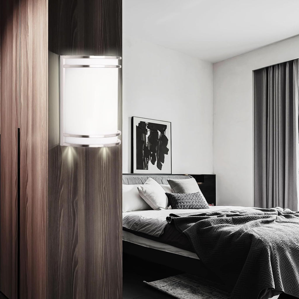 Indoor Wall Sconce, Half Cylinder Wall Light Fixture, 3000K 4000K 5000K Color Temperature Adjustable, Dimmable LED