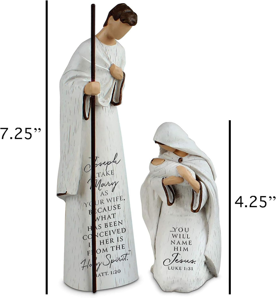 A Savior is Born 9 Piece 7.25 Inch Resin Scriptured Christmas Nativity Set