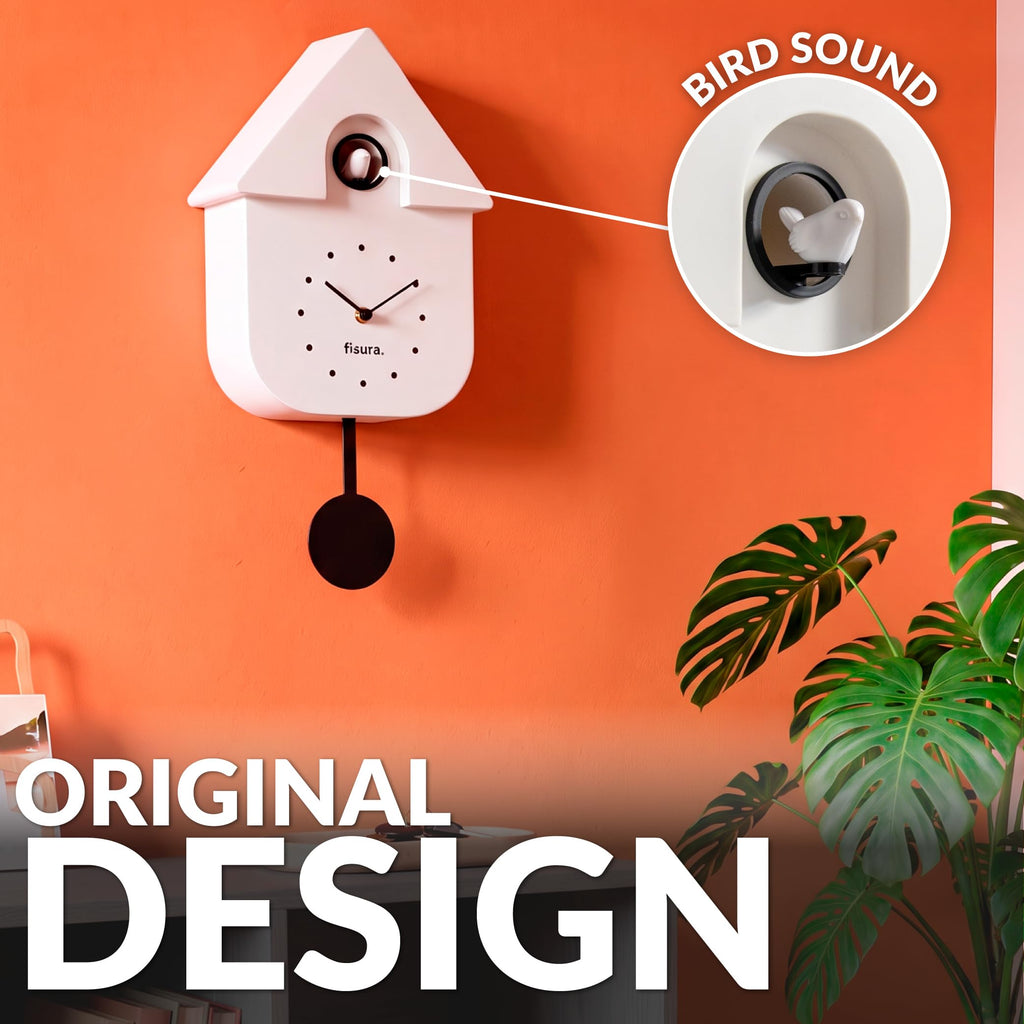 Cuckoo Wall Clock Decor, White & Black