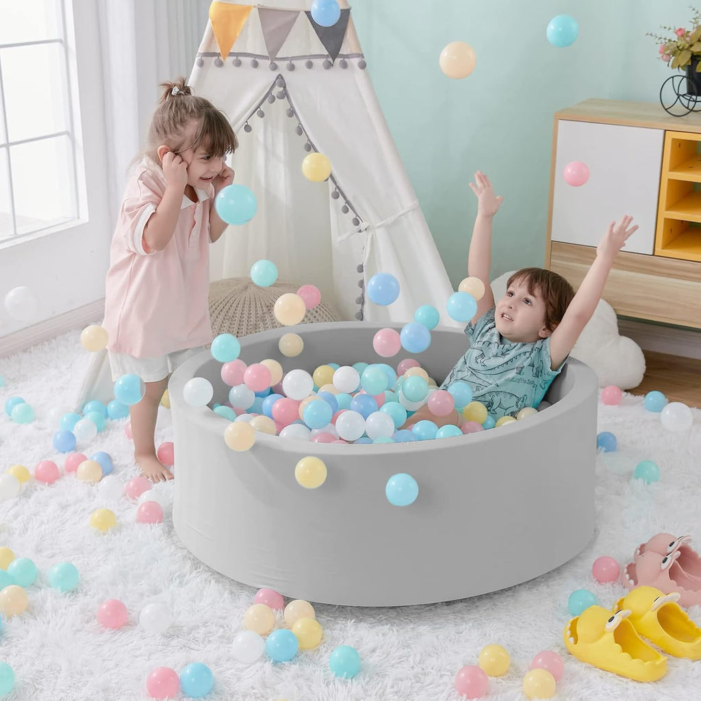 Foam Ball Pit, 35.4"x 11.8" Ball Pits for Toddlers-Grey