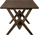 Farmhouse Dining Table for 6, 63 Inch Rectangular Wooden Kitchen Table with Double V Base, Rustic Dining Table with