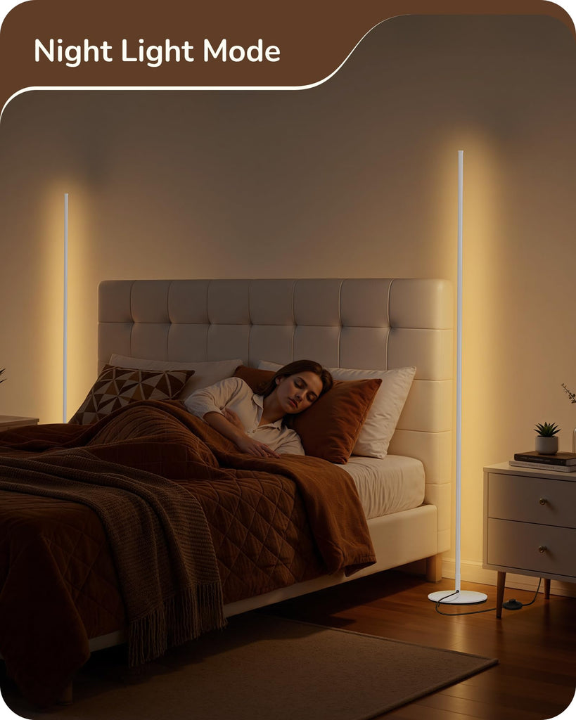 2 Pack 57.5" Floor Lamps with Remote, Stepless Dimmable & 7 CCT