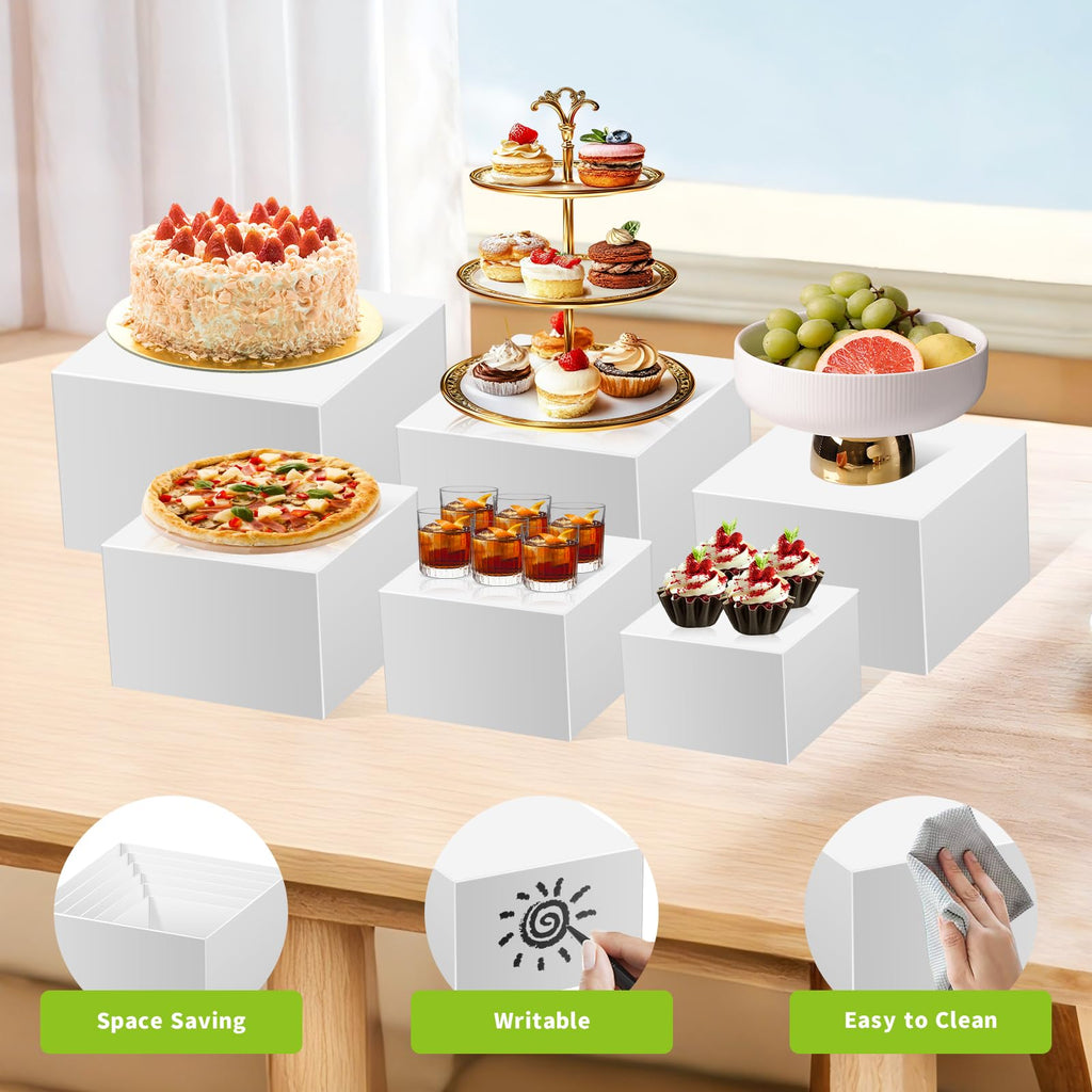 6 Pcs Buffet Risers, Large Food Risers for Buffet Table