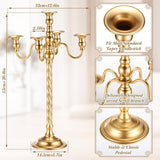 6 Pack Wedding Gold Candelabra Table Centerpieces 21 Inch Tall Candelabra Metal Candle Holder 5 Arm Taper Candlestick