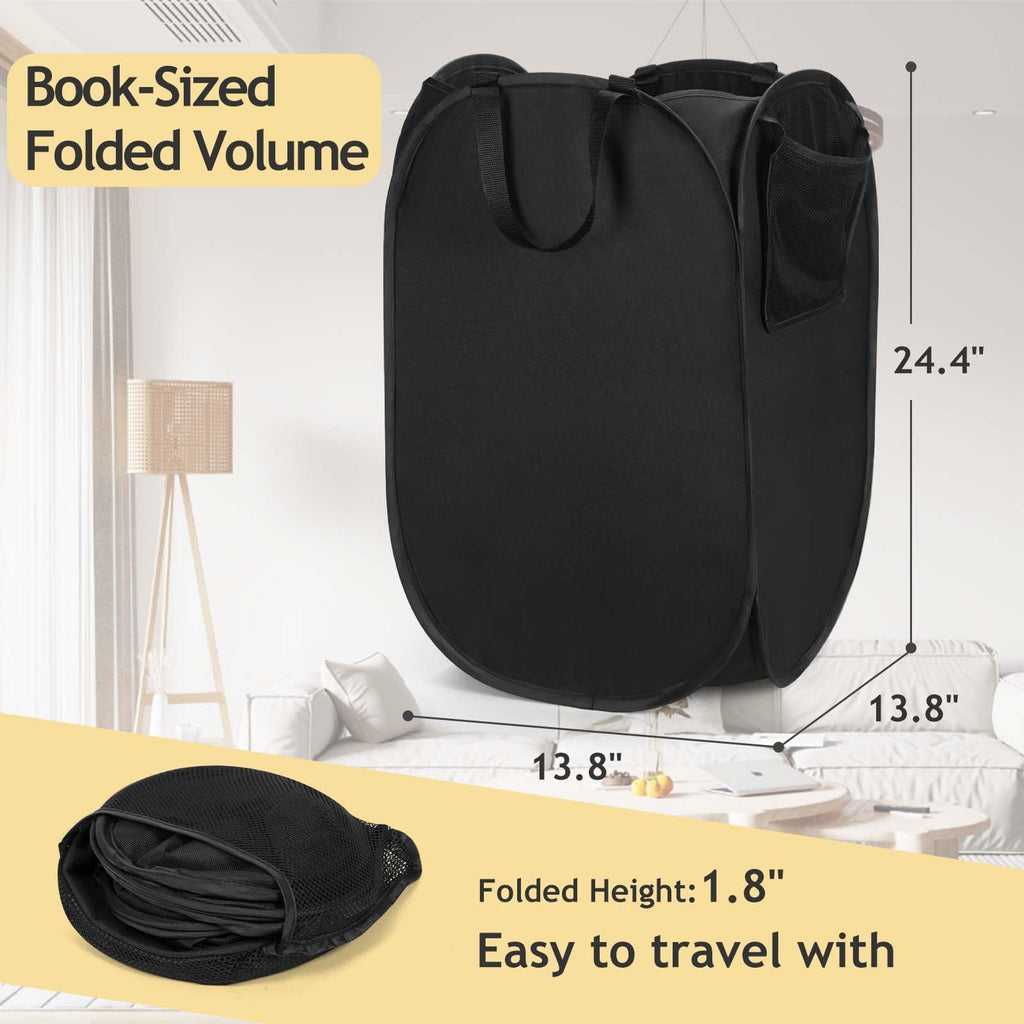 Upgraded Pop-up Laundry Hamper 2 Pack, 70L(18.5 Gal) Laundry Basket with Thickened 600D Oxford Fabric, 2.4X Denser