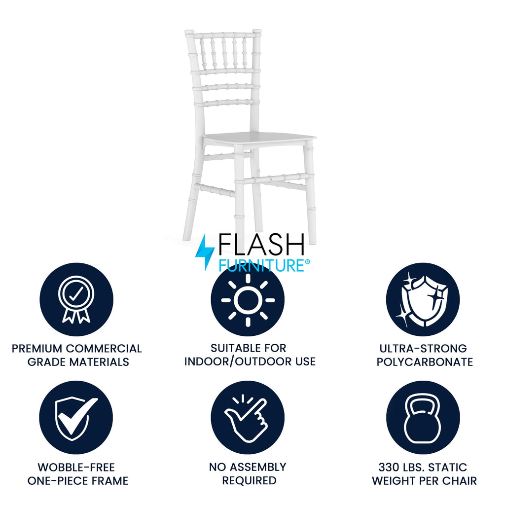 Hercules Kids Resin Chiavari Chair, White