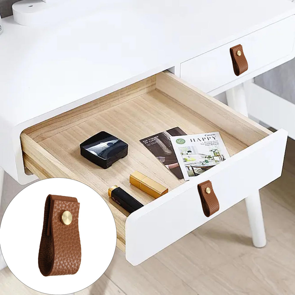 8PCS Leather Drawer Pulls, Modren Leather Pulls Handles, Soft Leather Cabinet Pulls knobs, Leather Furniture Pulls or