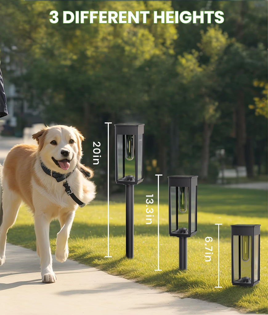 Driveway Solar Lights, 8 Pack, 3 Heights, Warm White, IP65
