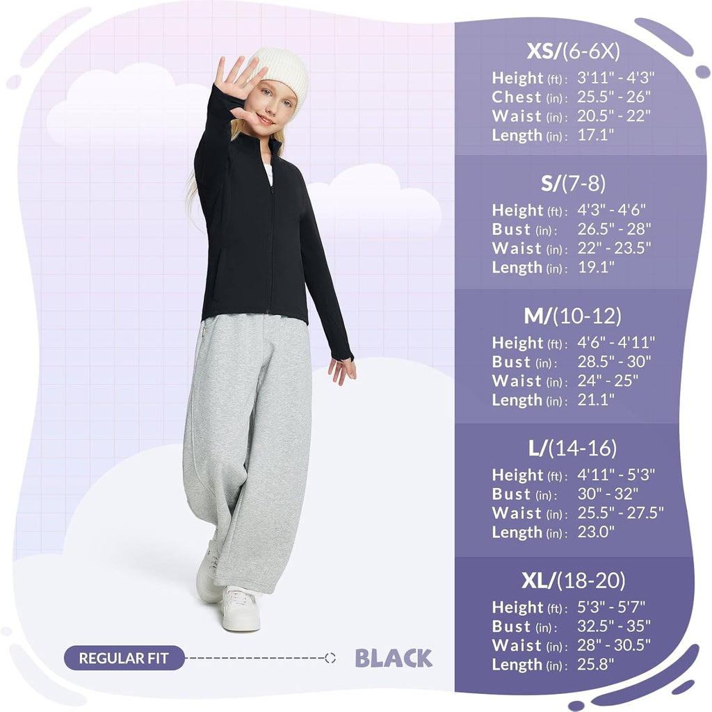 Kid's Fleece Jacket Full-Zip Raglan Sleeve Riding Shirts