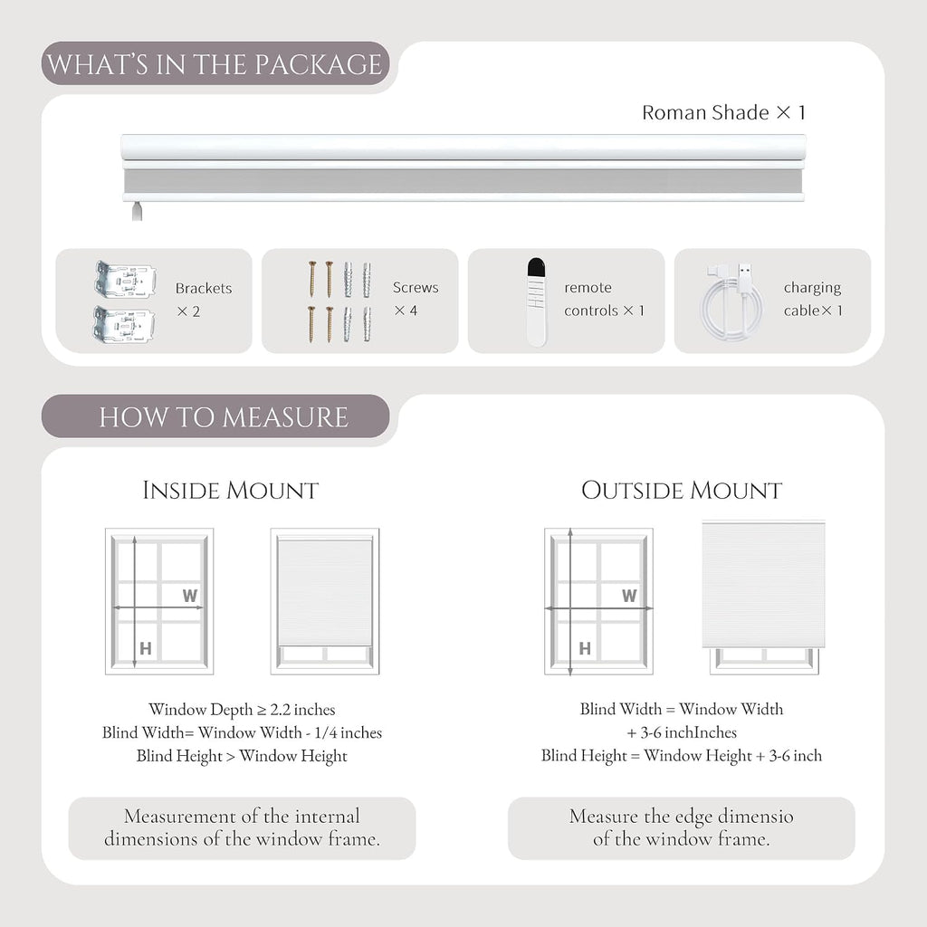 Motorized Top Down Bottom Up Cellular Shades, Smart Electric TDBU Honeycomb Blind with Remote, Blackout or Light