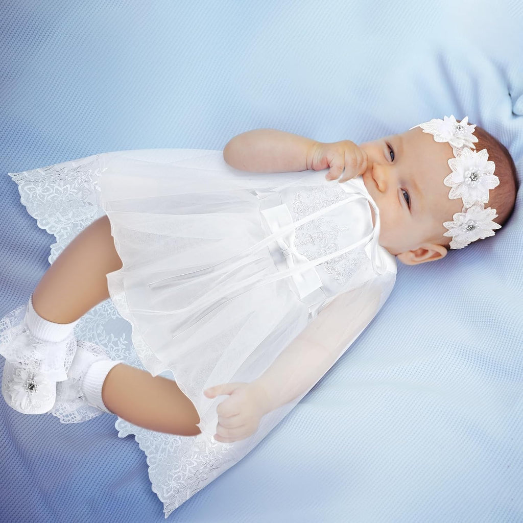 5 Pcs Baby Baptism Dresses for Girls Outfit