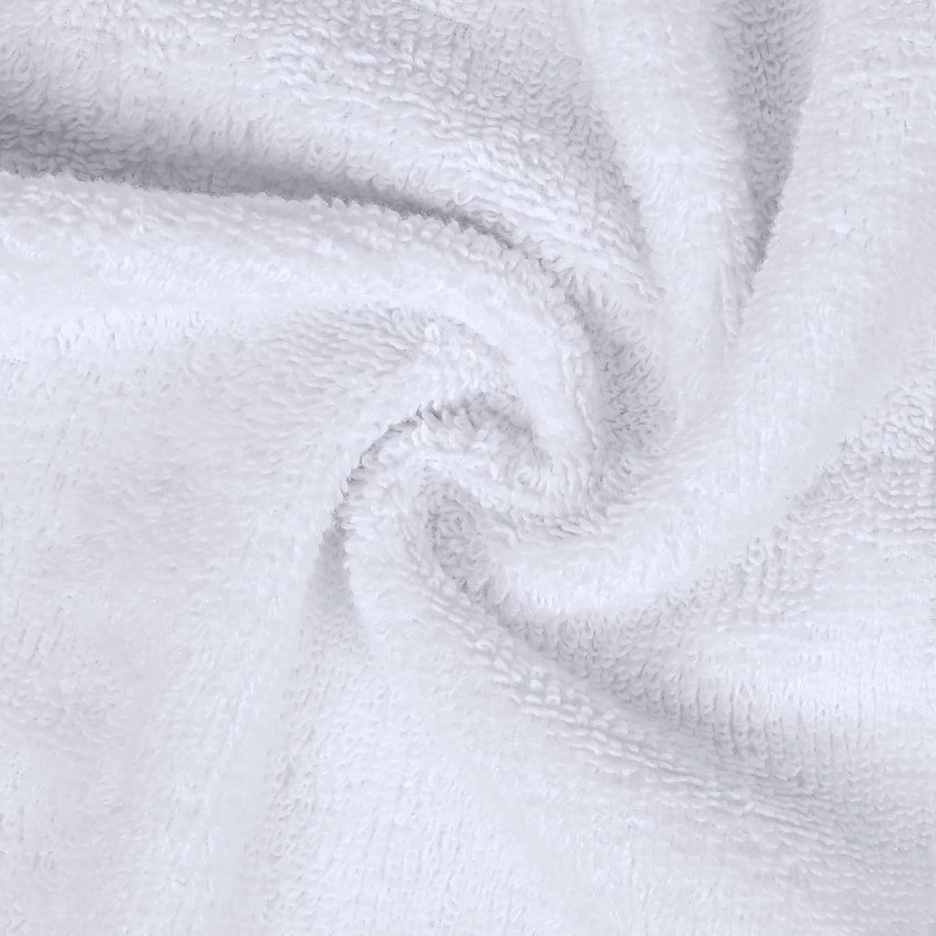 12 Pack Premium Wash Cloths, 12x12 in, 100% Cotton, White