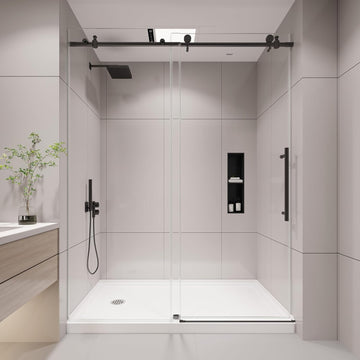 Frameless Shower Door, 43-48" W x 76" H Sliding Glass Shower Door
