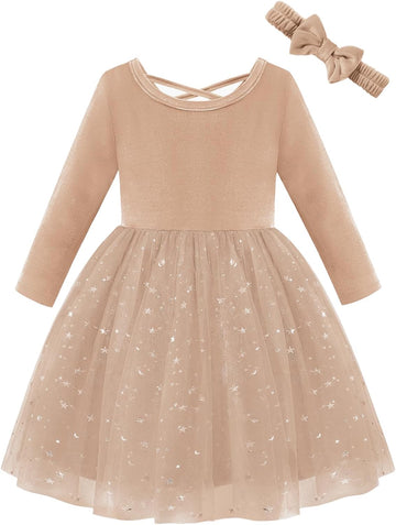 Baby Girl Fall Winter Clothes Toddler Girls Velvet Twirl Dress Long Sleeve Party Dress for Baby Girls