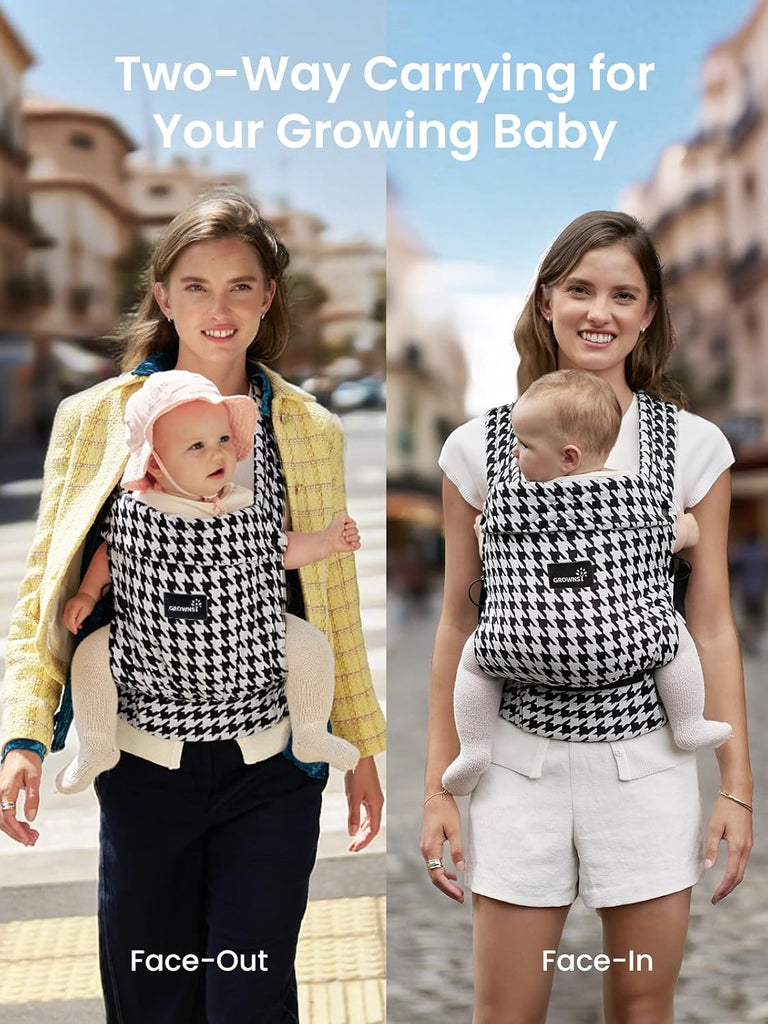 Baby Carrier Newborn to Toddler with Head Support, Houndstooth