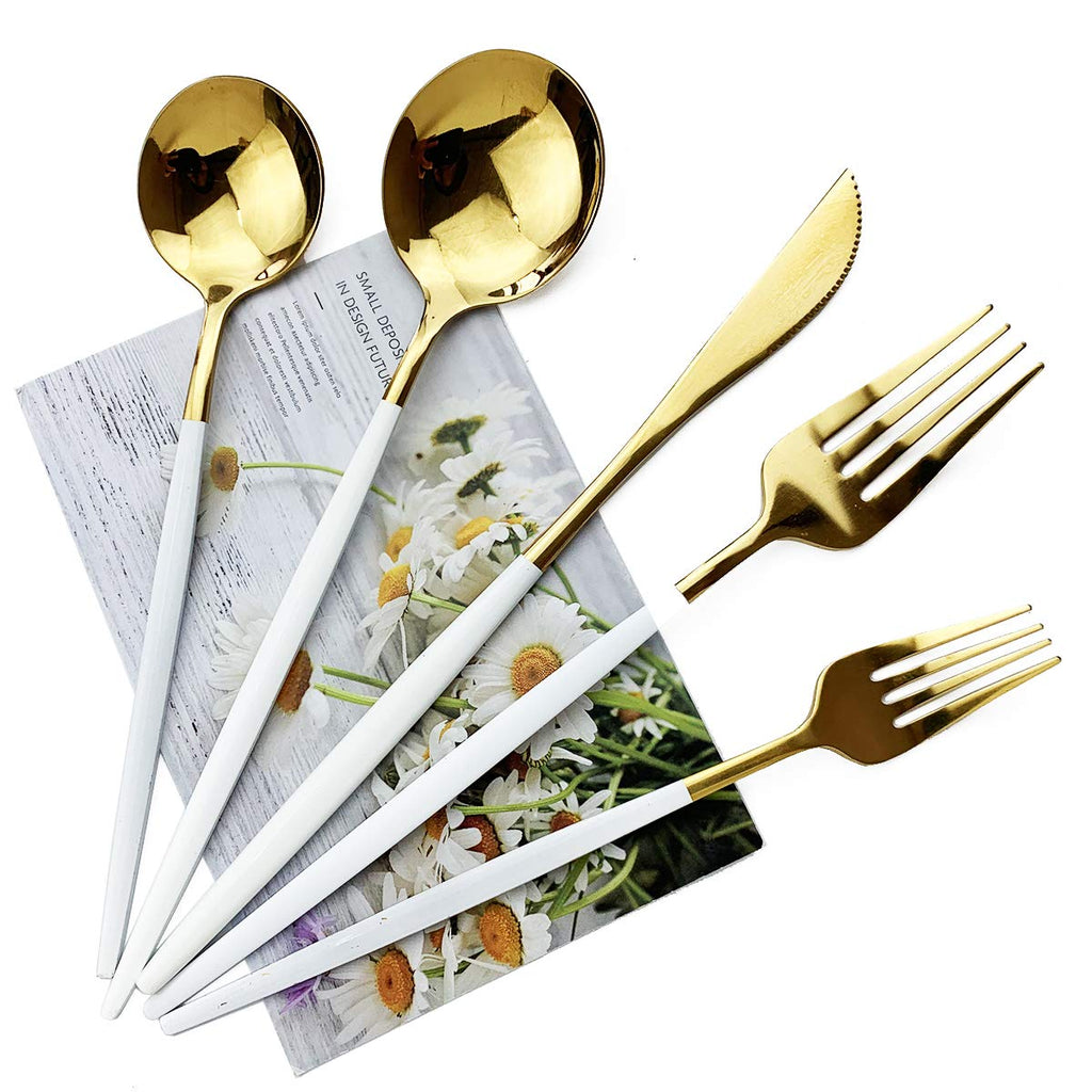 30-Piece Stainless Steel Satin Finish Flatware Set, Mirror Polished Tableware Cutlery and Restaurant, Dishwasher Safe