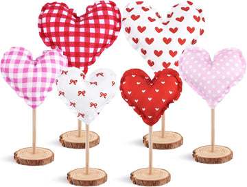 Valentines Day Decorations, Heart Valentines Home Decorations, Farmhouse Tabletop Centerpiece Valentines Day - Set of 6