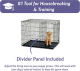 36-Inch iCrate for Medium-Large Breeds, 41-70 lbs, Single Door Folding Dog Crate with Divider Panel