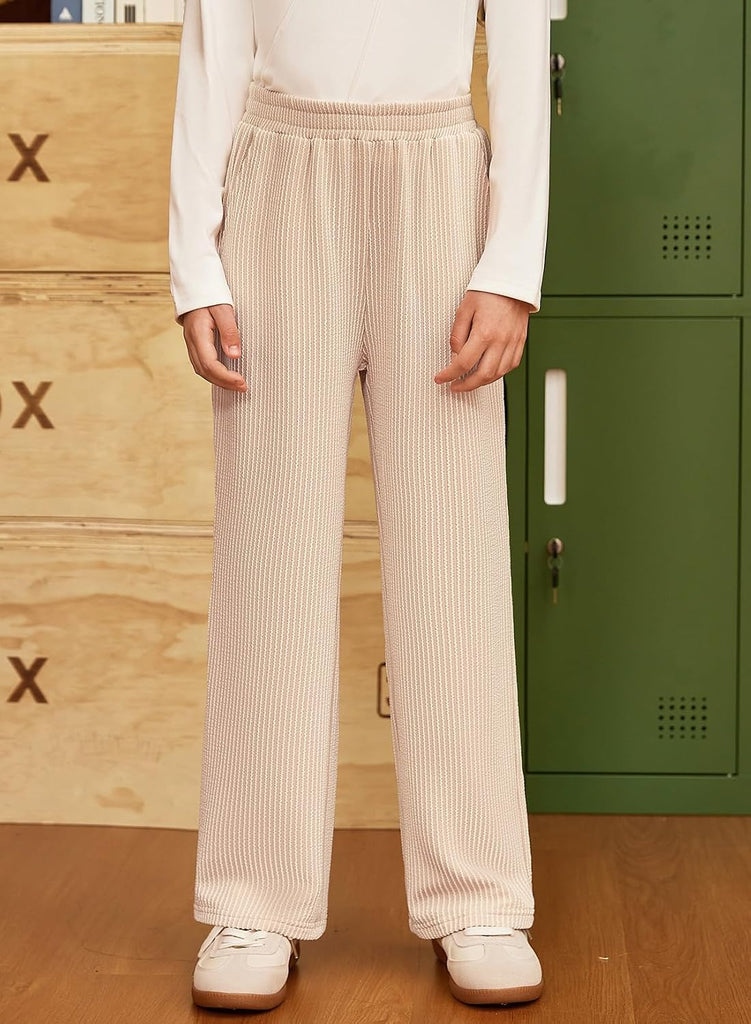 Girls Uniform Pants School Straight Leg Pockets