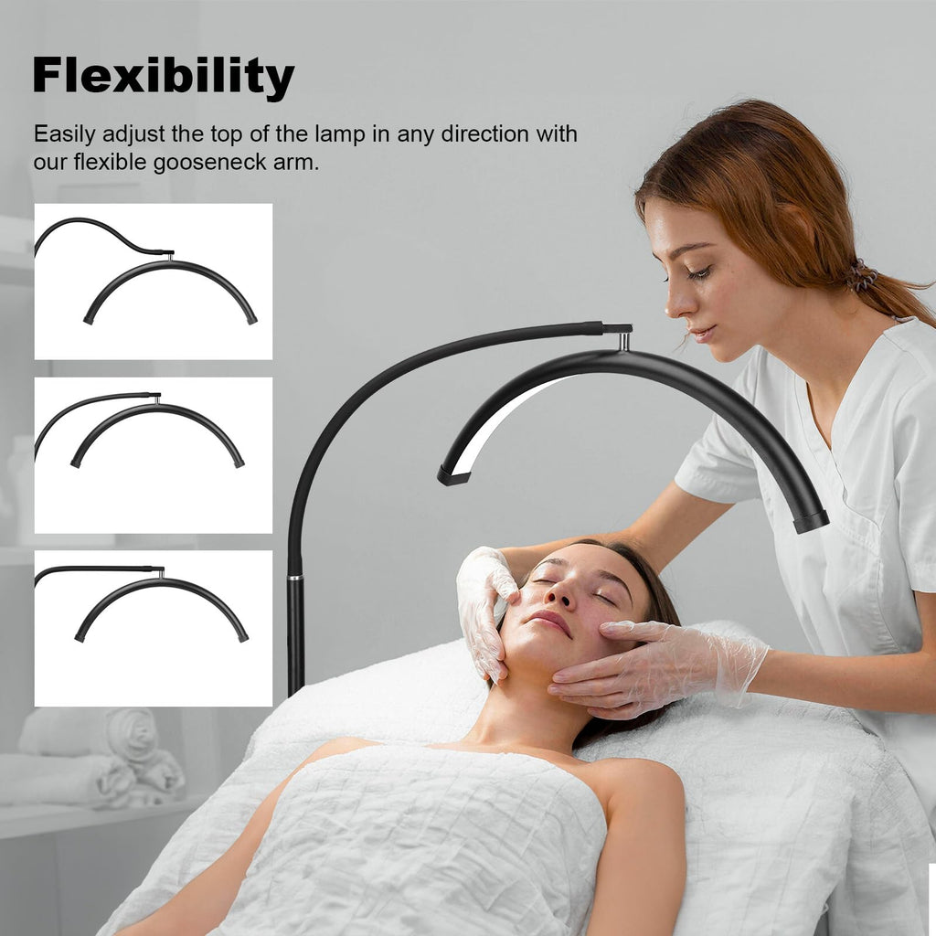 Half Moon LED Floor Light - Professional Shadow-Free Lamp for Lash Techs, Estheticians & Tattoo Artists | Remote