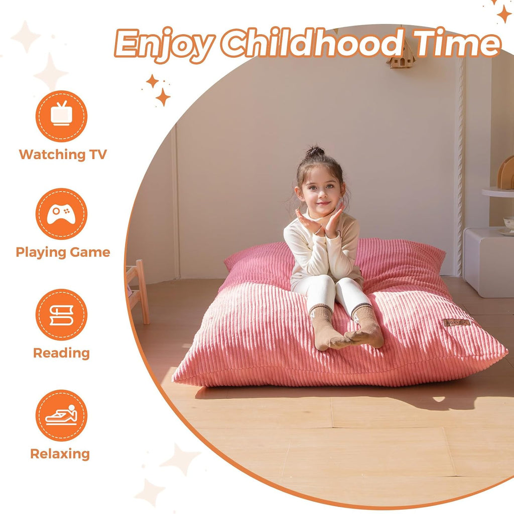 3 in 1 Kids Bean Bag Chair, Comfy Floor Sofa with Removed Cover