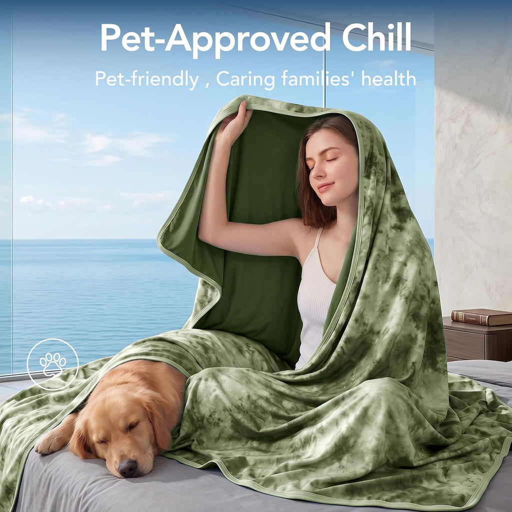 Cooling Blanket King Size 90"x104" for Hot Sleepers | Cold Summer Soft Blanket for Bed Couch and Travel Absorbs Heat
