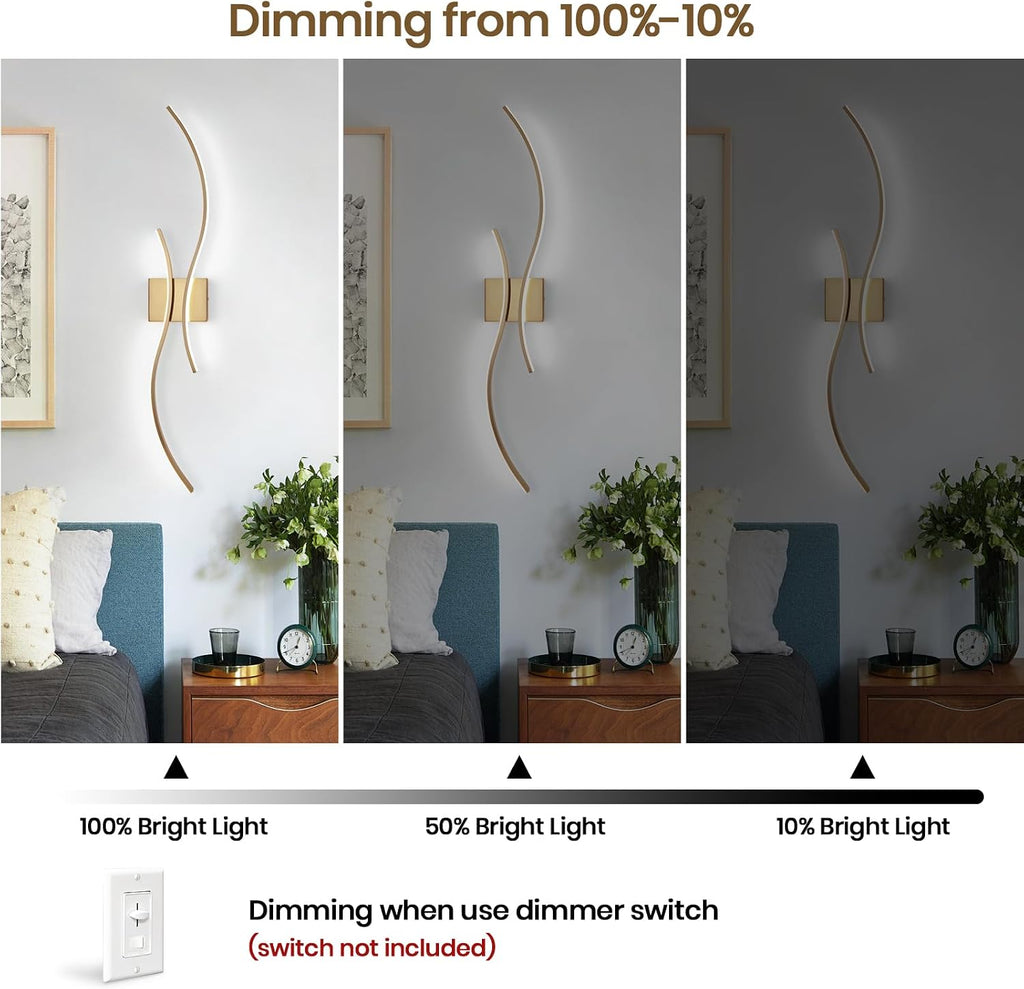 Modern Wall Sconce Set of, 5CCT Dimmable Indoor Led Wall Sconce Lighting Set of 2, 31.5 Inch Wall Light Fixtures