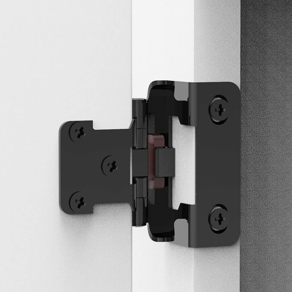 20 Pack (10 Pairs) 1/2 Inch Overlay Semi Partial Wrap Hinges Matte Black
