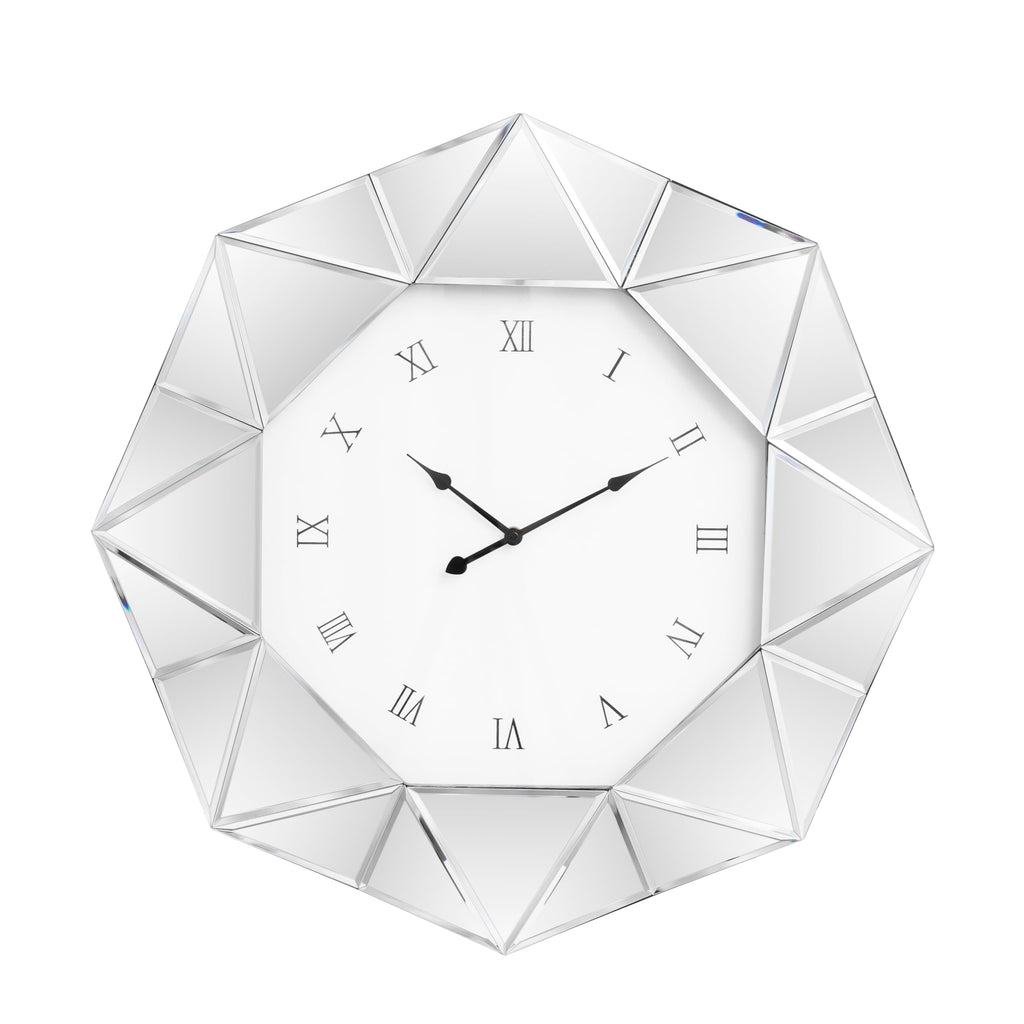 Decorative Wall Clock, 22 inch Mirrored Large Wall Clock