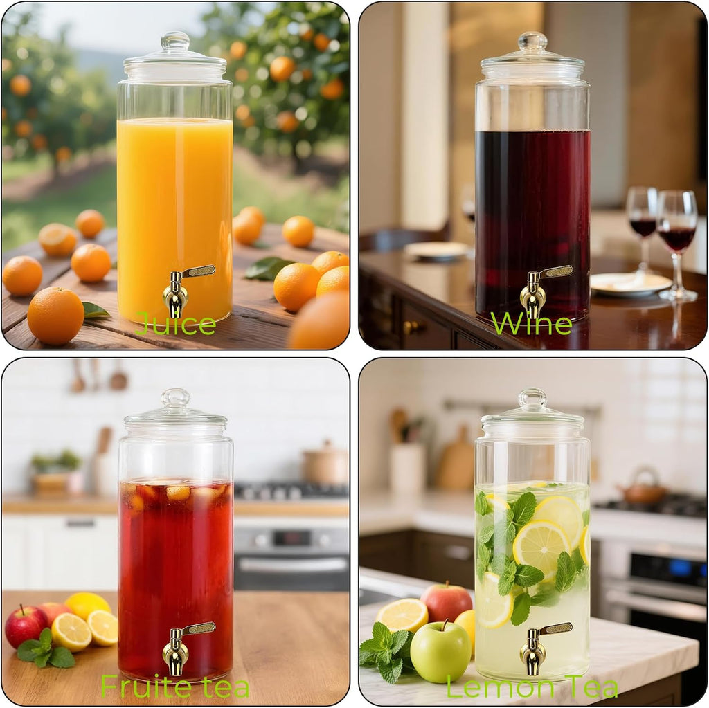 1.5 Gallon Beverage Dispenser With Airtight Lids - Set of 2