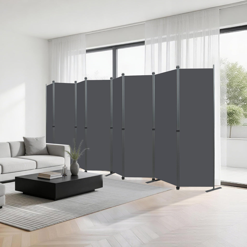 Room Divider 6FT Portable Folding Privacy Screen, 8 Panel Fabric Room Divider Extra Wide Freestanding Room Partition