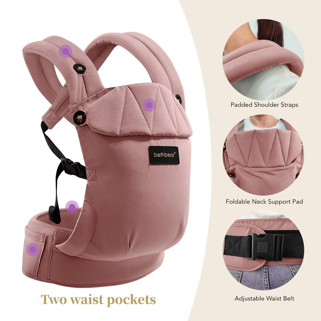 Carrier Newborn to Toddler 7-45 lbs with Natural Material, Ergonomic Design,Versatile and Adjustable,Hands Free