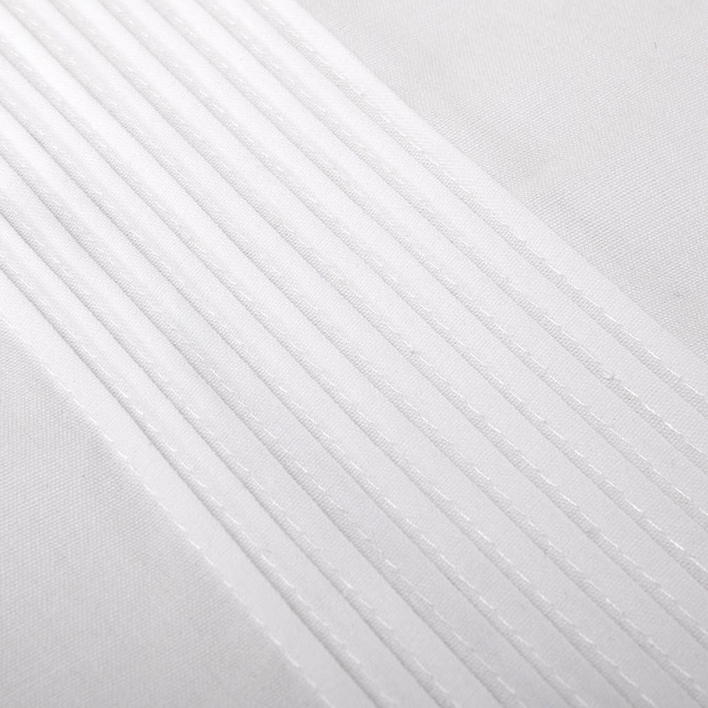 Bed Skirt with Stitch on White Dust Ruffle with Split Corner, Durable Elegant Luxury Queen 14-inch Drop