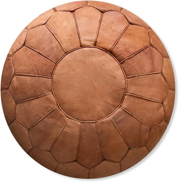 Ottoman Leather Pouf - Luxurious Boho Decor , or Lounge Seating | Comfort & Style