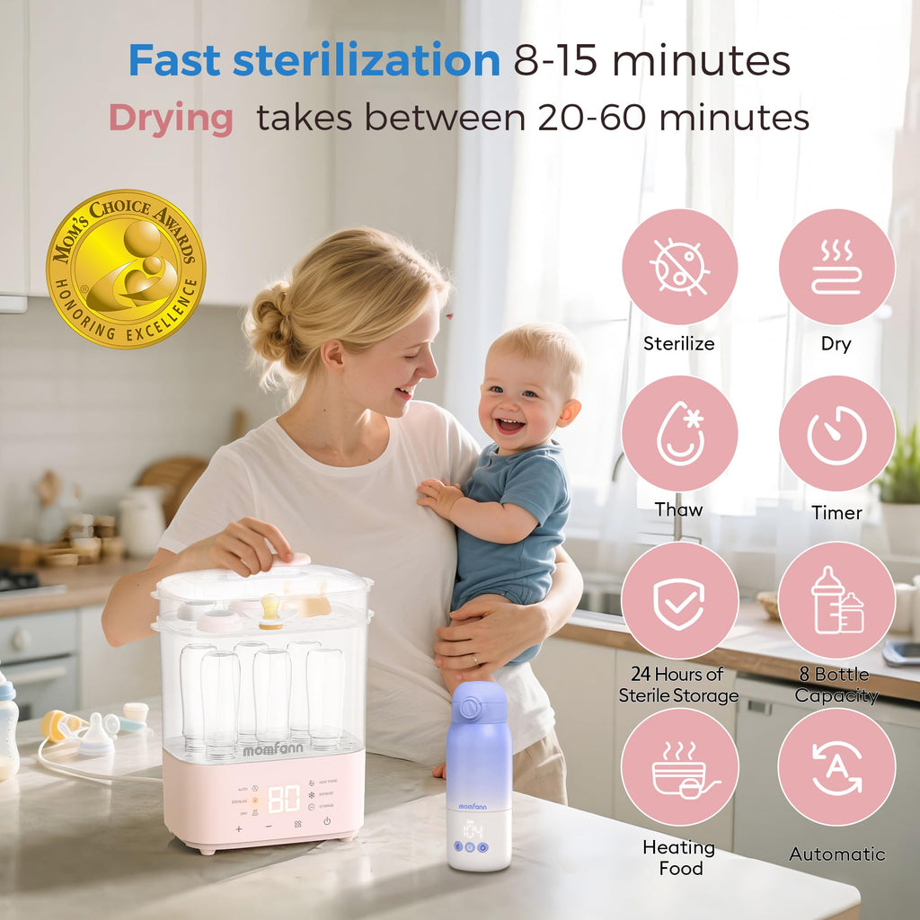 Bottle Sterilizer and Dryer & Bottle Warmer for Breastmilk, Thaw