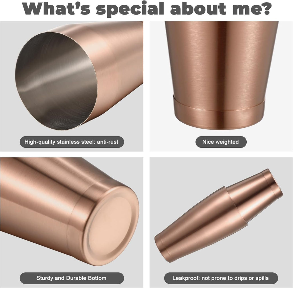 Shakers Bartending Boston Cocktail Shaker, Bronze - Set of 6