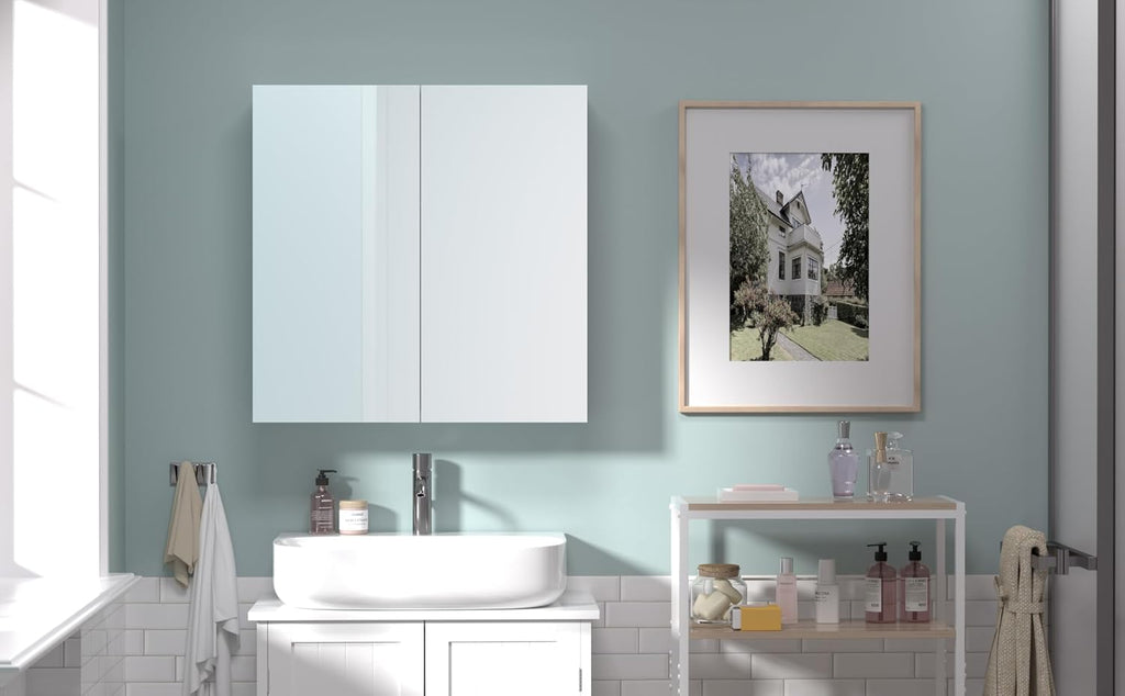 24x24 inch Bathroom Wall Cabinet, Saver Storage Cabinet, Medicine Cabinet with 2 Door and Adjustable Shelves