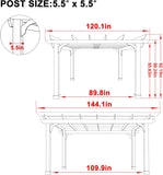 10' x 12' Patio Pergola, Cedar Wood Pergolas with Solid Stru - Image 2