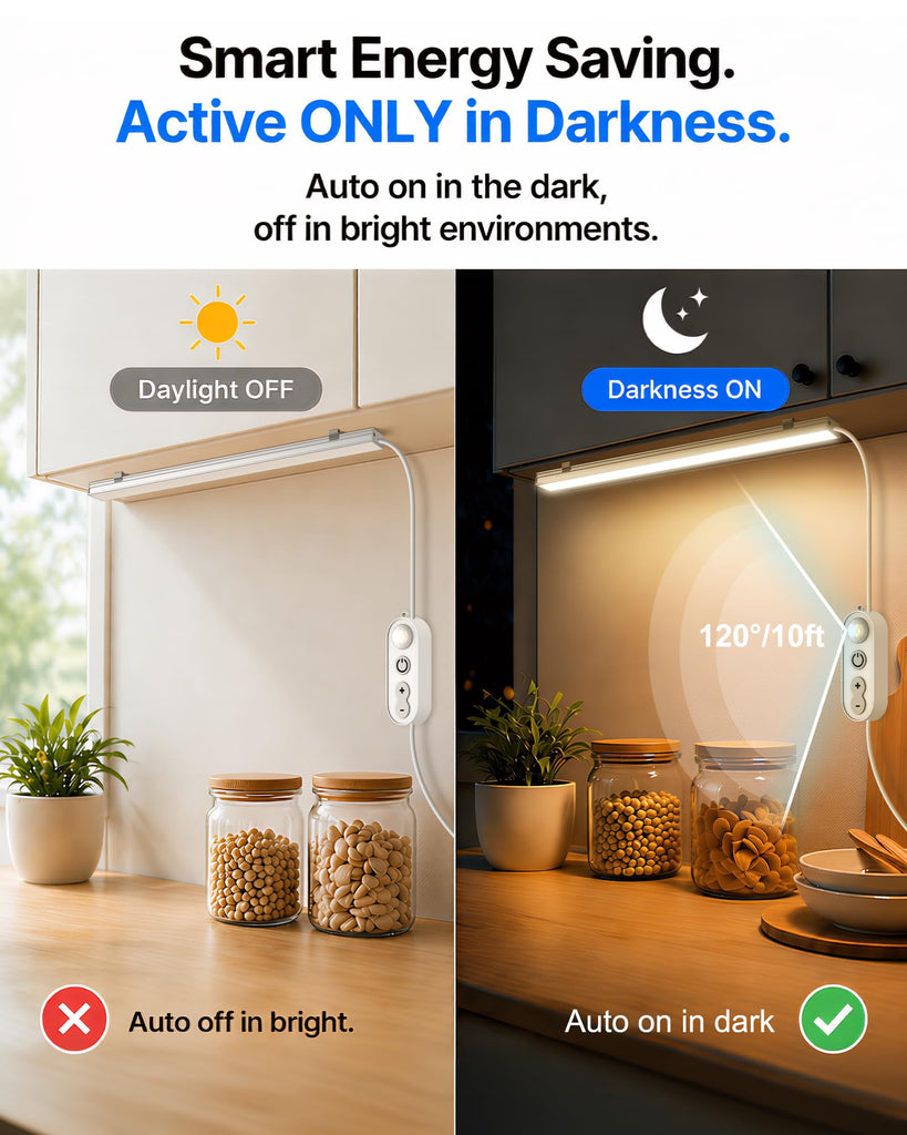 Motion Sensor Dimmable Under Cabinet Lighting, 6000K 12-inch 3 Pack