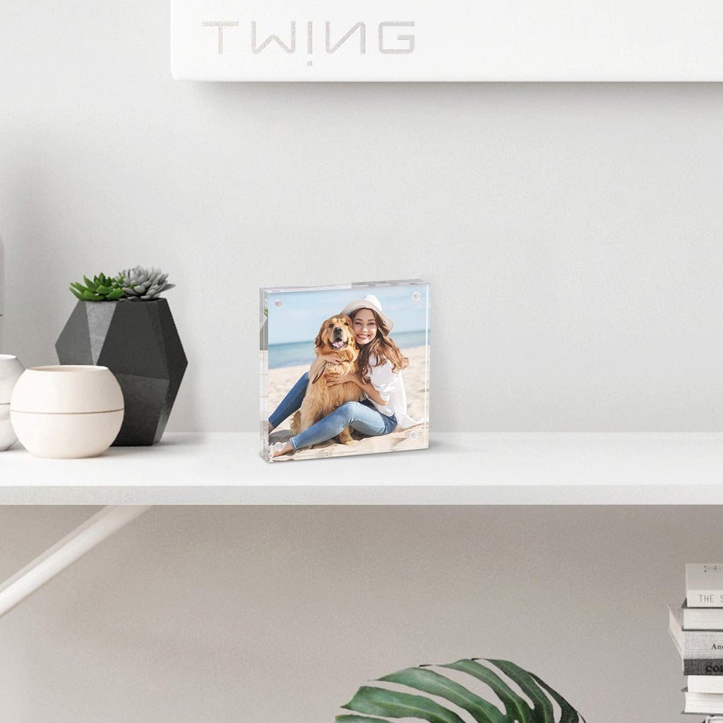 4x6 Acrylic Frame 5 Pack, 24MM Thicker Frameless Clear Picture Frames
