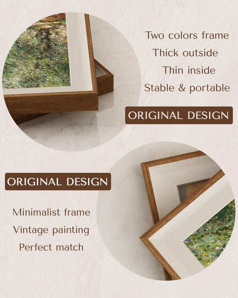 Framed Canvas Wall Art Prints, Framed Canvas Art Wall Decor, Abstract Serene Countryside Scene Wall Prints, Mid
