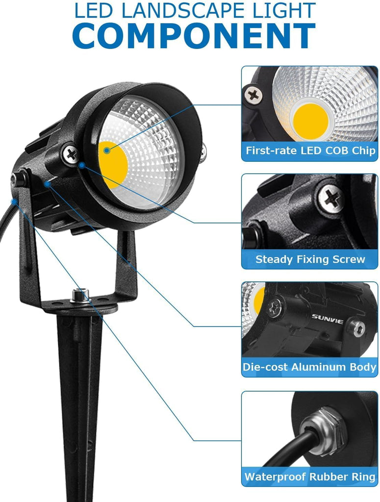 12W LED Landscape Lighting Low Voltage (AC/DC 12V) Waterproof Garden Pathway Lights Super Warm White (900LM) Walls