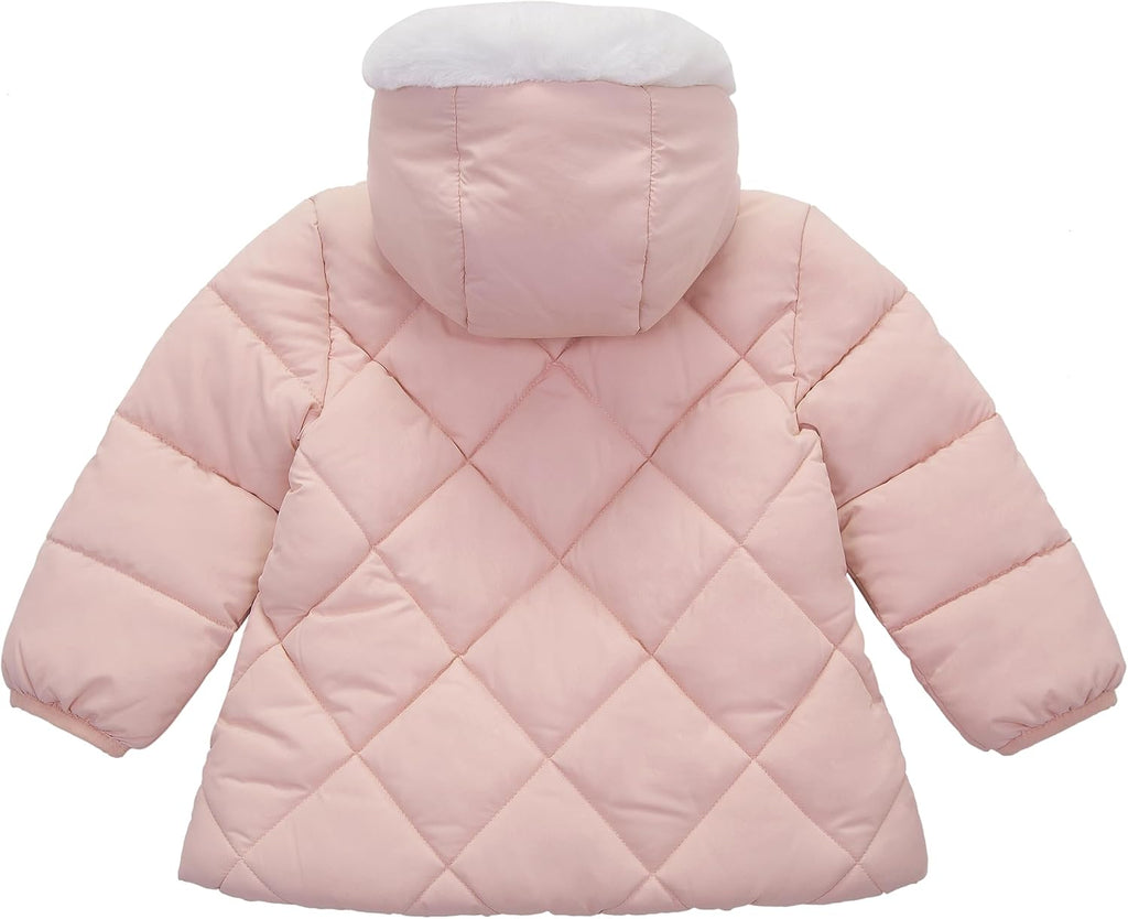 Baby Girls' Winter Puffer Jacket with Mini Fur Lining