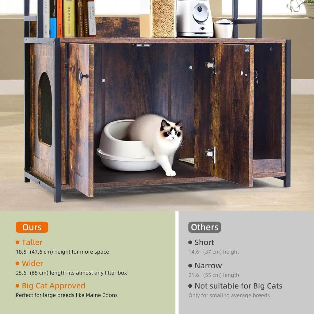 Large Litter Box Enclosure with Storage Shelves