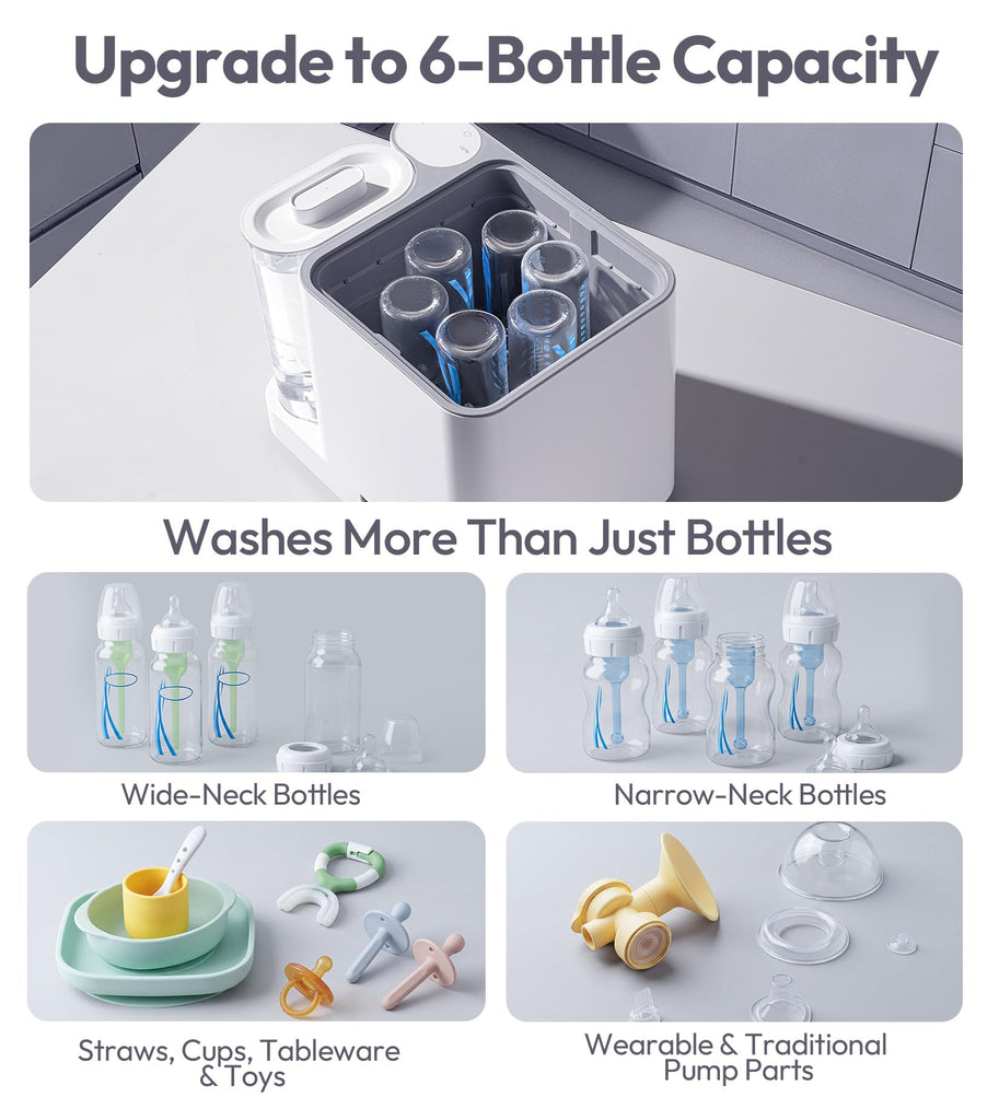 Large Baby Bottle Washer, Sterilizer and Dryer, Holds 6 Bottles