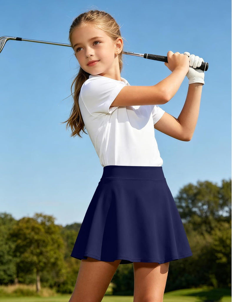 Girls Tennis Skirt Athletic Skort Inner Shorts School Clothes